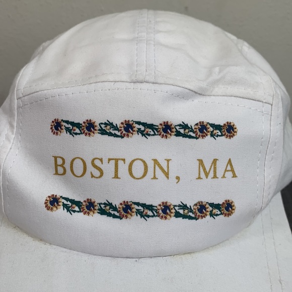 Vintage Boston MA Baseball Hat Unisex OSFA White Adjustable Long Brim No Problem - Picture 3 of 17